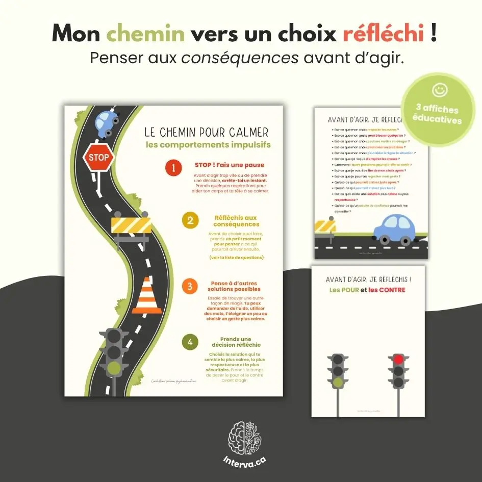 Outils élèves chemin pour calmer les comportements impulsifs interva