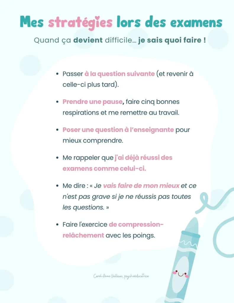 Outils élèves mes strategies lors des examens interva