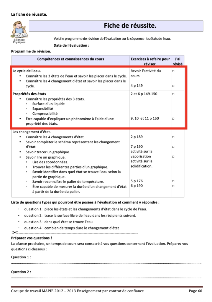 Outils élèves ex fiche de réussite epcc c4