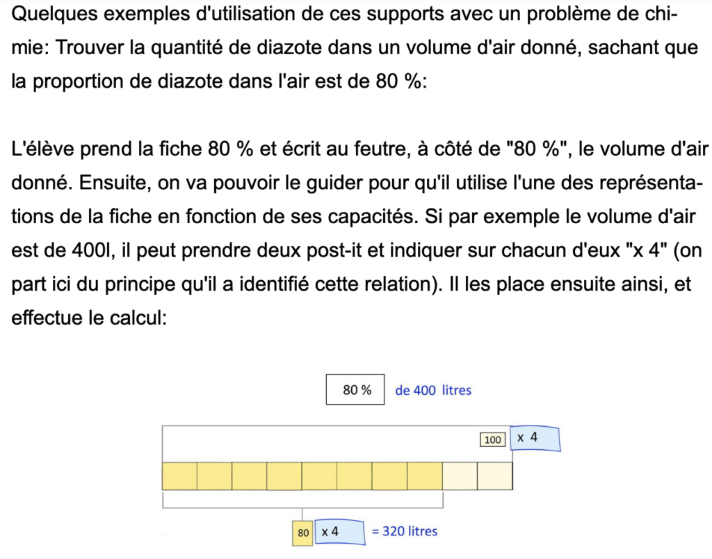 Outils élèves exemple utilisation support 1 pourcentages