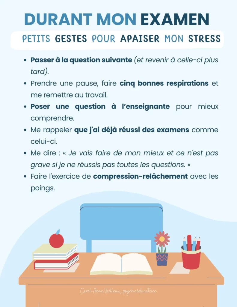 Outils élèves gerer mon stress durant un examen